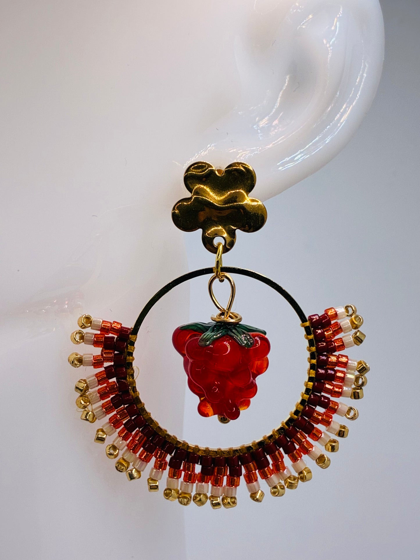 Boucles d'oreilles "Vergers de Provence" grand modèle