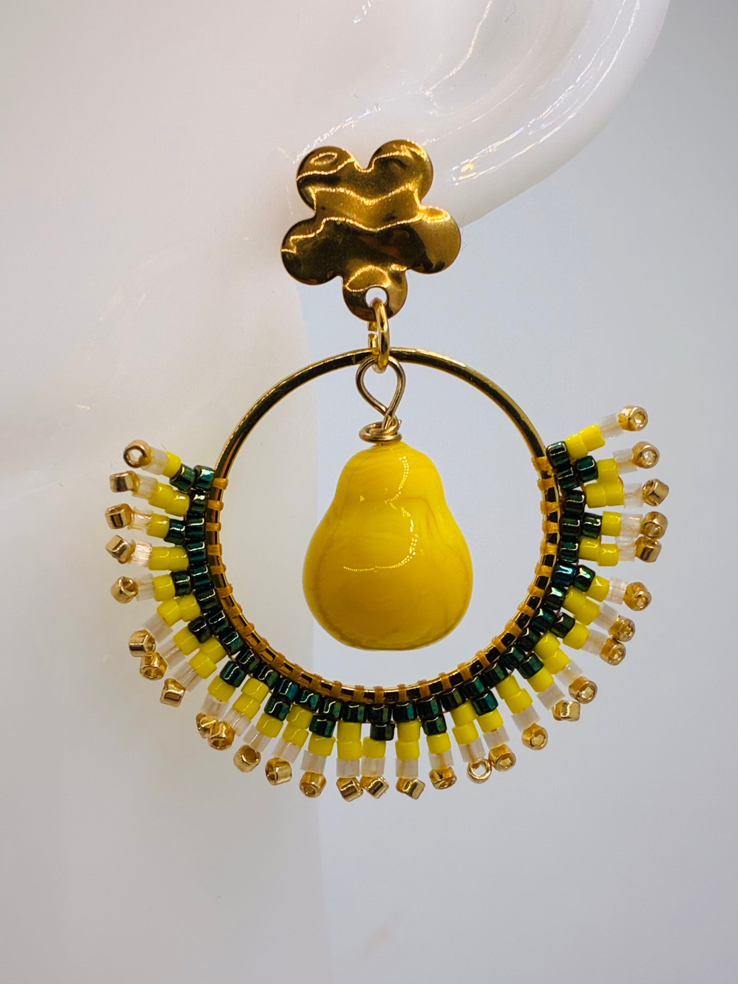 Boucles d'oreilles "Vergers de Provence" grand modèle