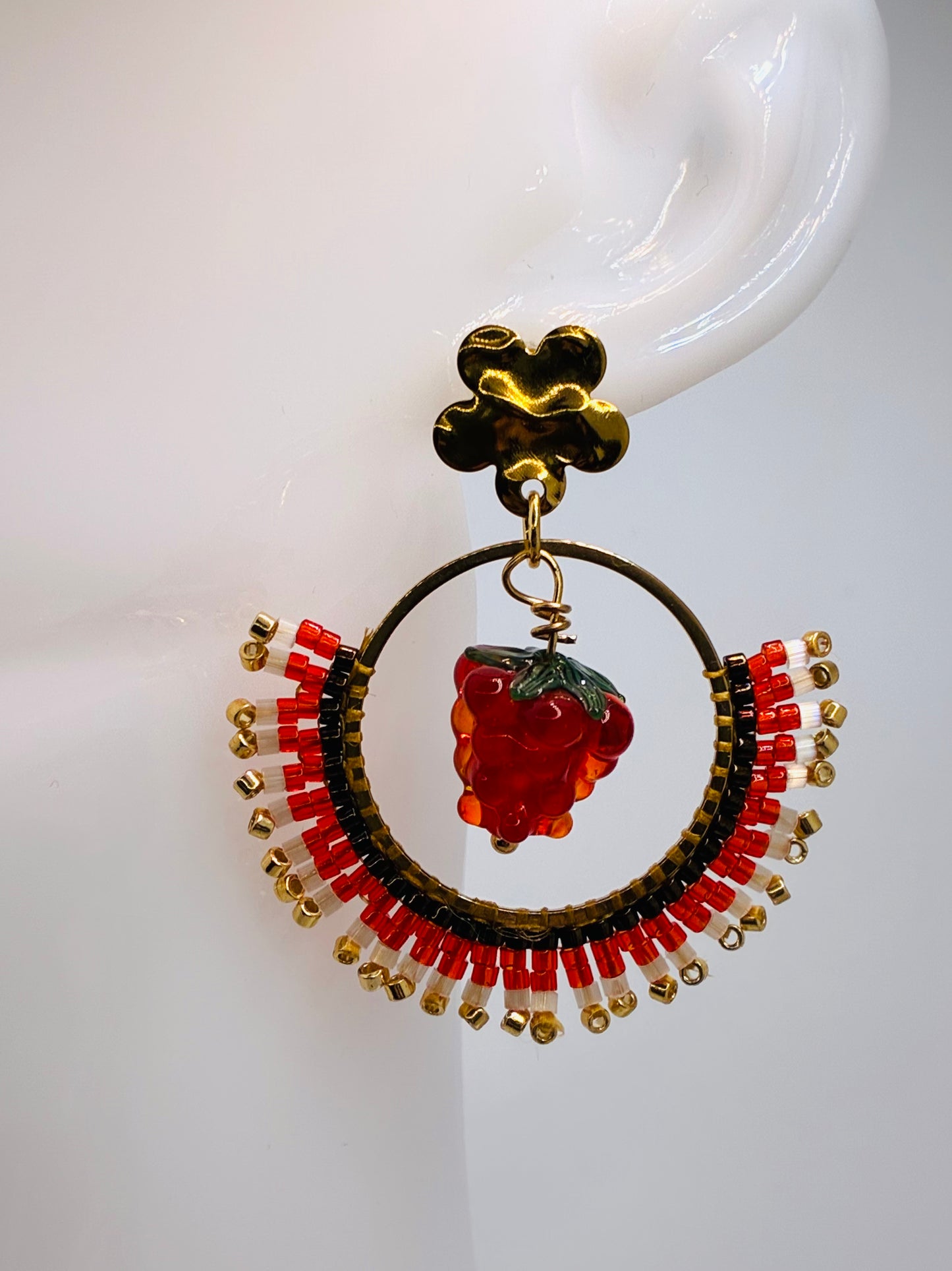 Boucles d'oreilles "Vergers de Provence" grand modèle