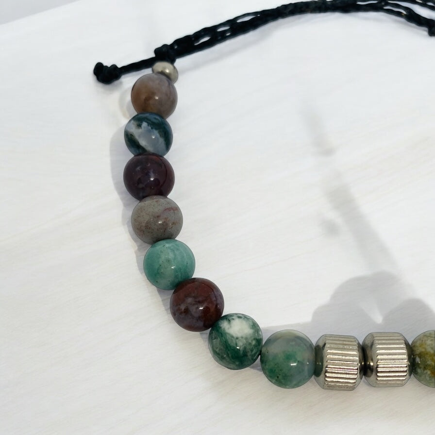 Bracelet homme - Agate, Acier