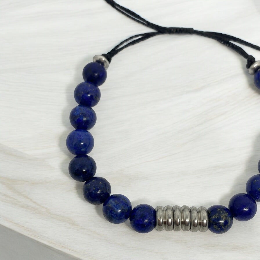 Bracelet homme - Lapis Lazuli, Acier