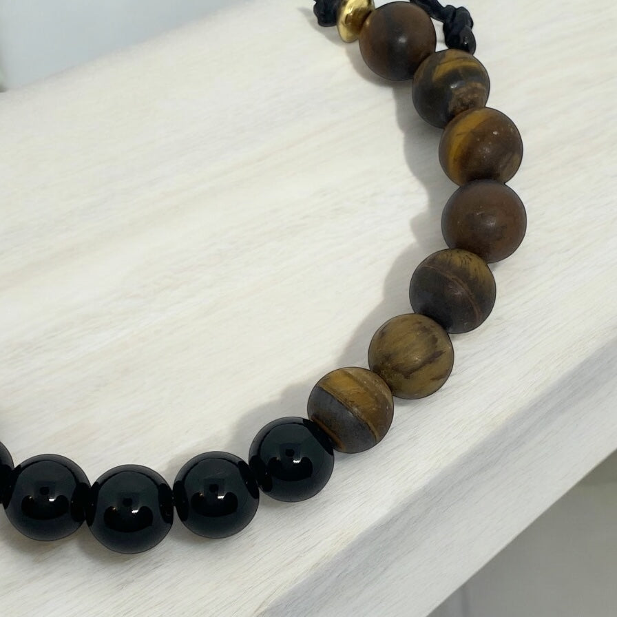 Bracelet homme - Jaspe mate, Onyx