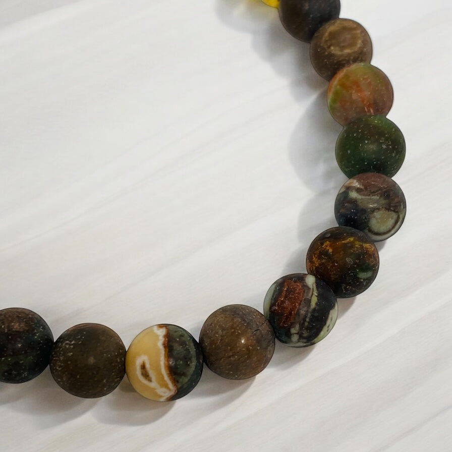 Bracelet homme - Jaspe mate, Acier