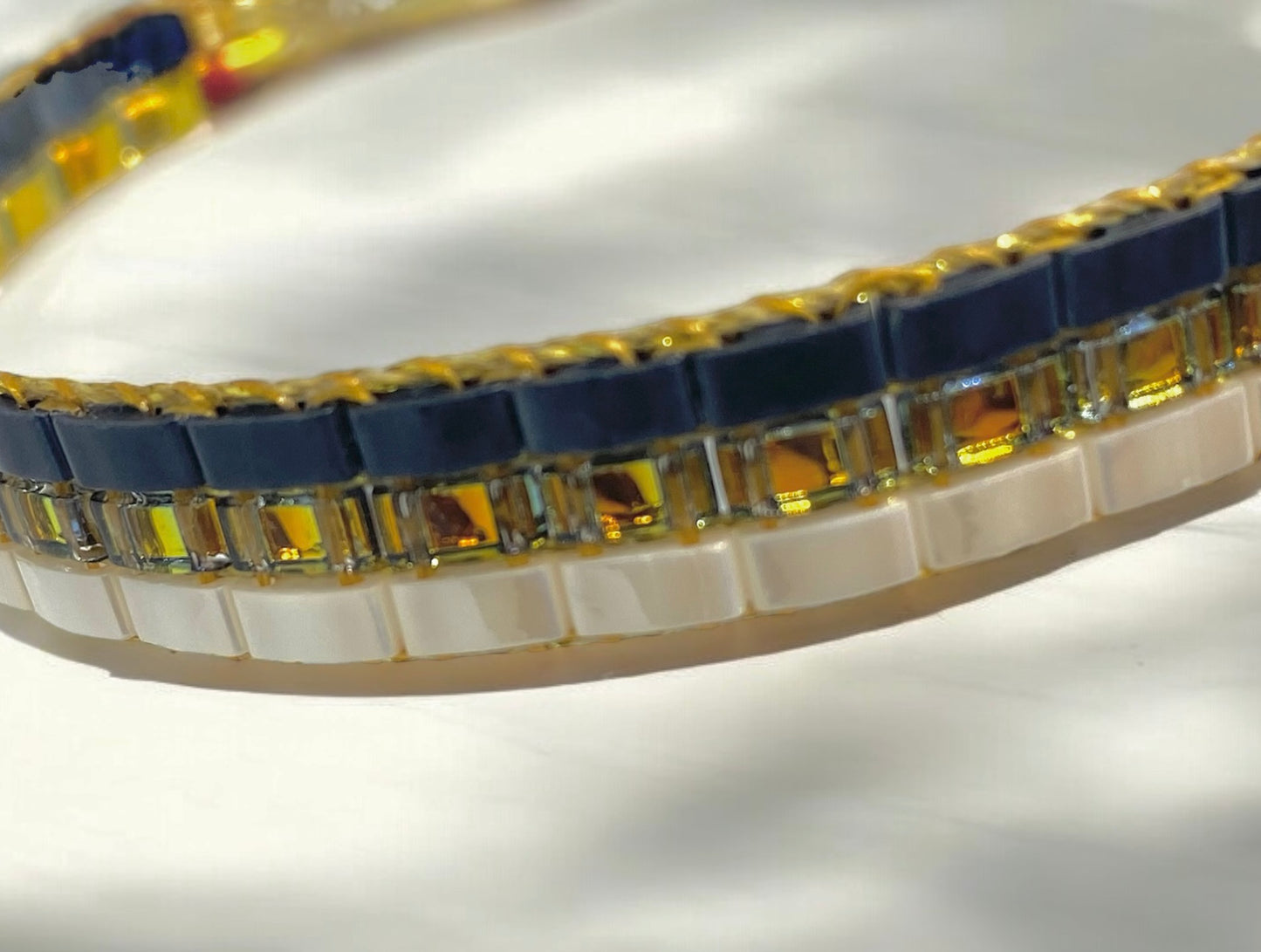 Bracelet en perles tissées "Vallon des Auffes"