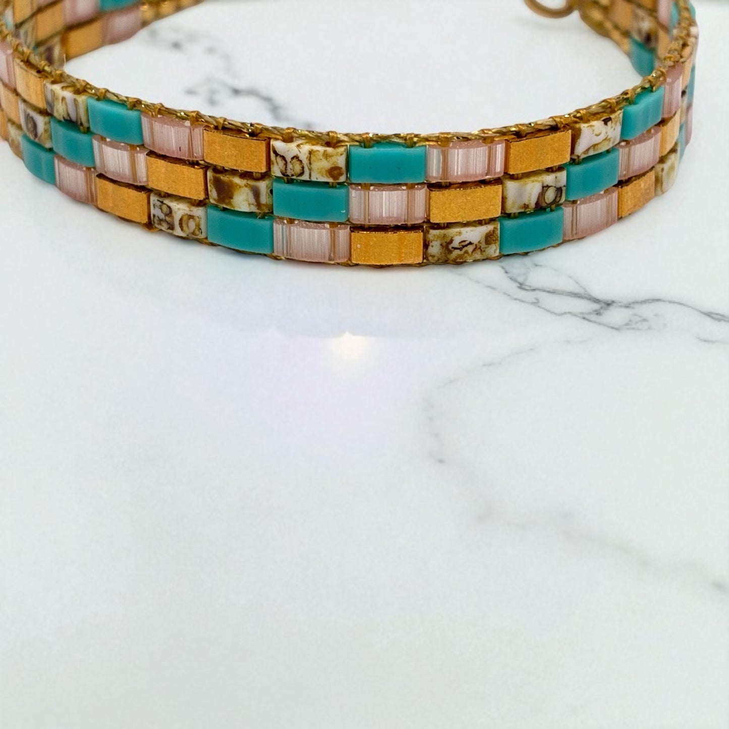 Bracelet en perles tissées "Vallon des Auffes"
