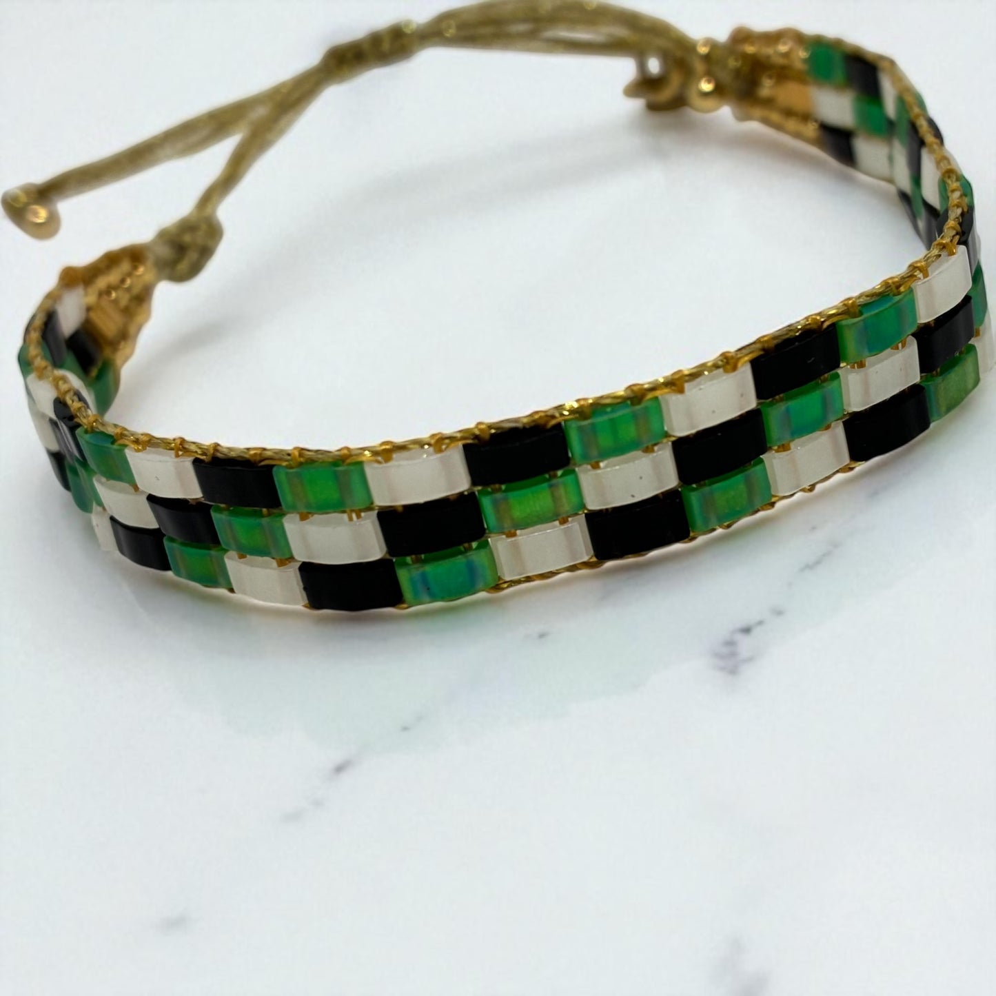 Bracelet en perles tissées "Vallon des Auffes"