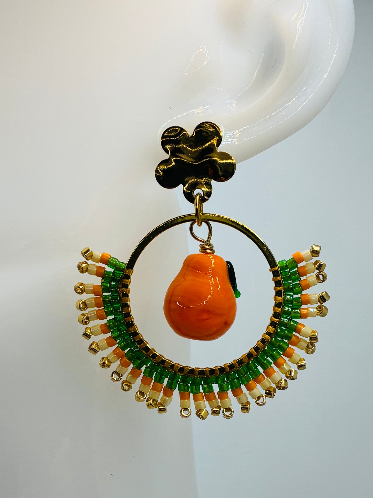 Boucles d'oreilles "Vergers de Provence" grand modèle