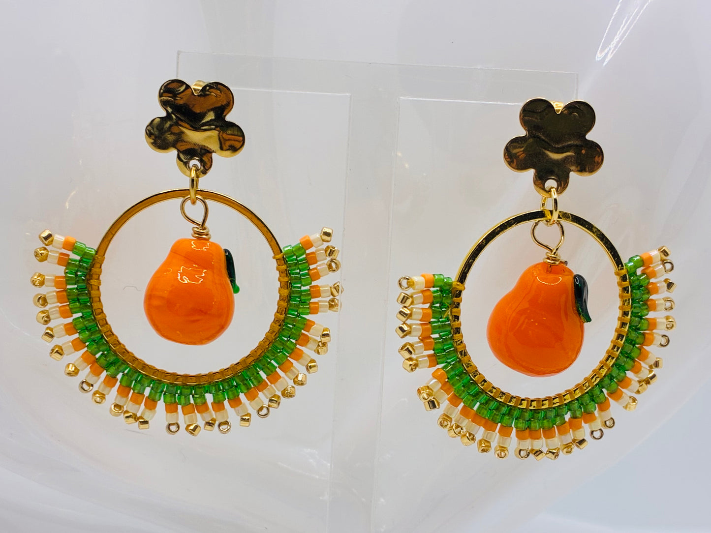 Boucles d'oreilles "Vergers de Provence" grand modèle