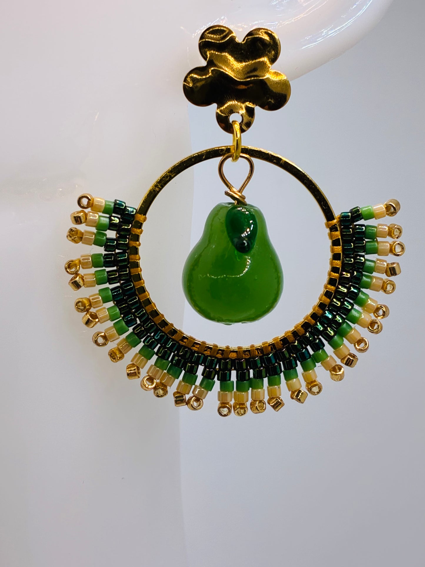 Boucles d'oreilles "Vergers de Provence" grand modèle