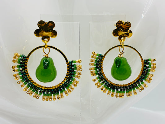 Boucles d'oreilles "Vergers de Provence" grand modèle