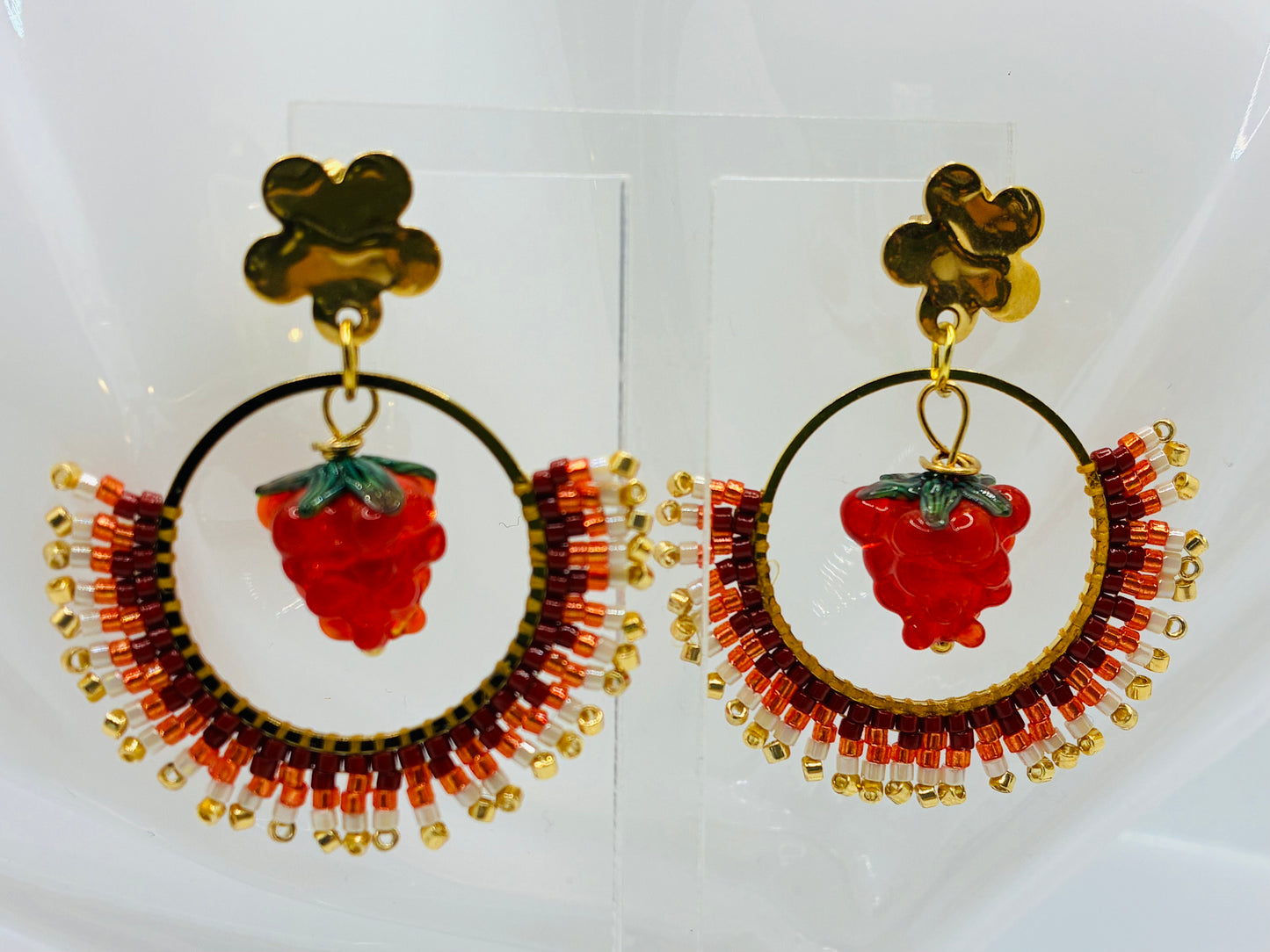 Boucles d'oreilles "Vergers de Provence" grand modèle