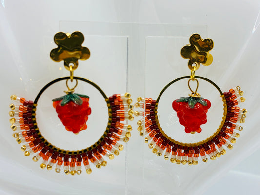 Boucles d'oreilles "Vergers de Provence" grand modèle