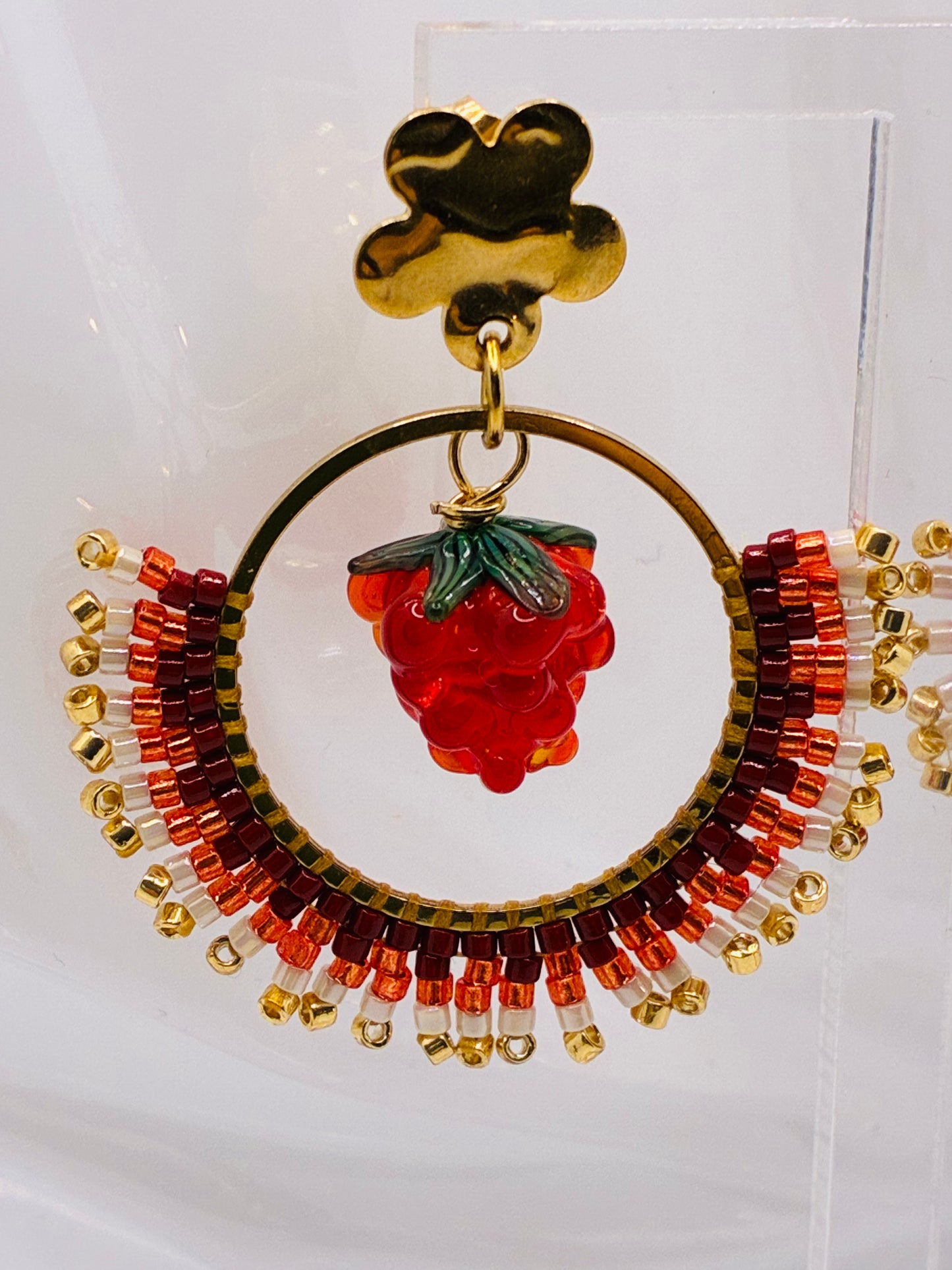 Boucles d'oreilles "Vergers de Provence" grand modèle