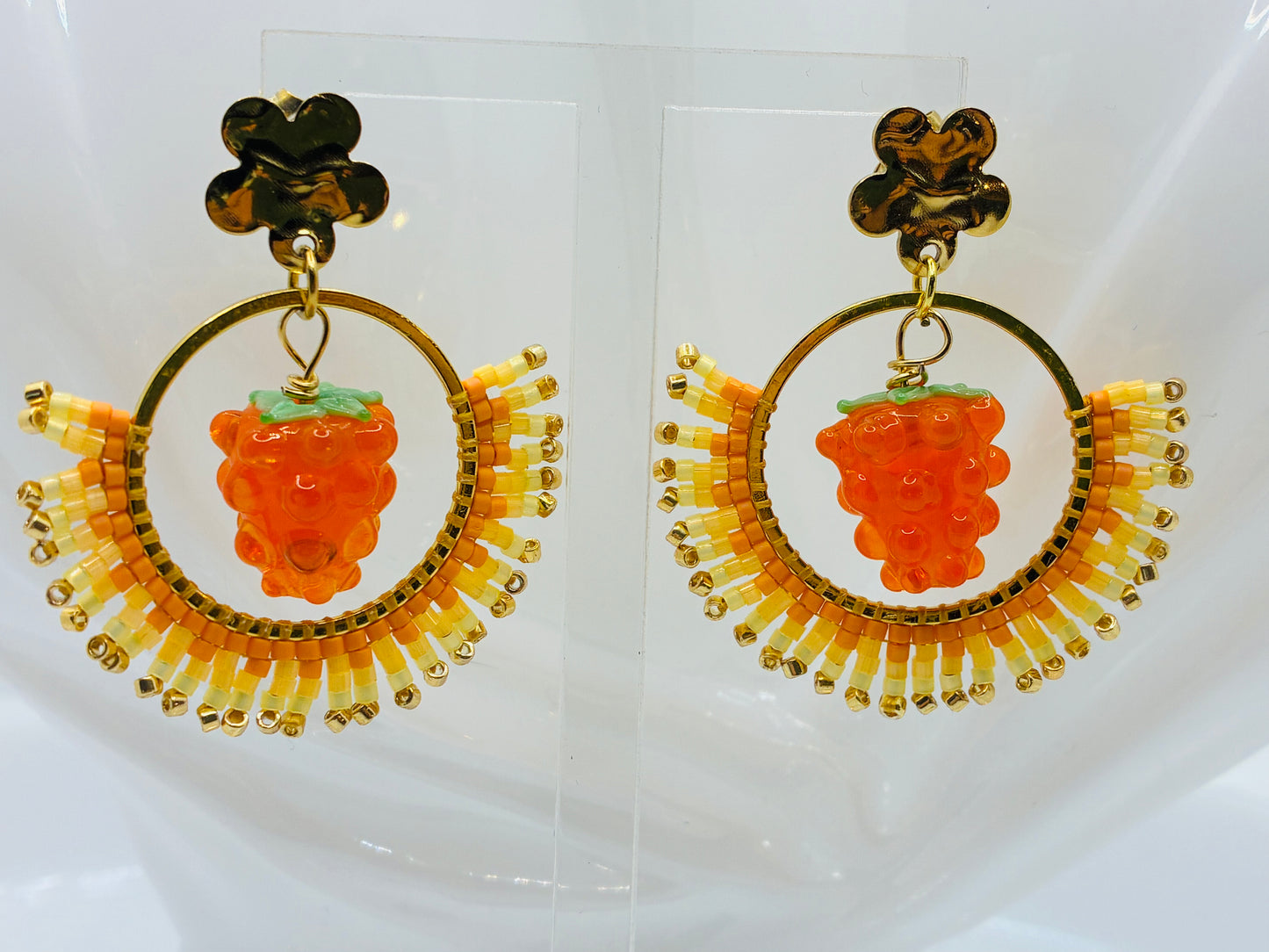 Boucles d'oreilles "Vergers de Provence" grand modèle