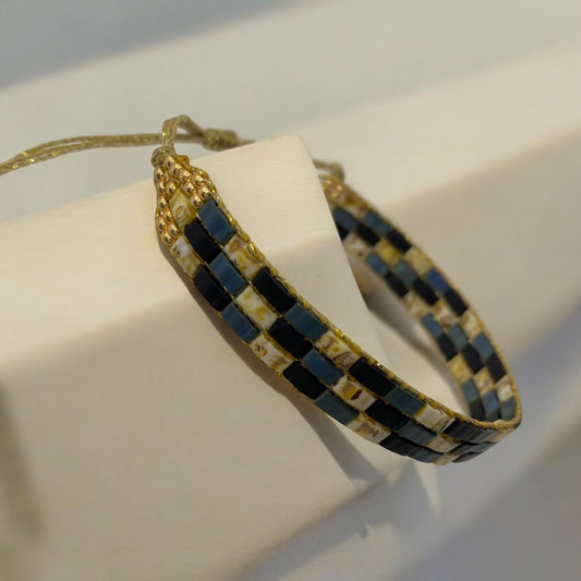 Bracelet en perles tissées "Vallon des Auffes"