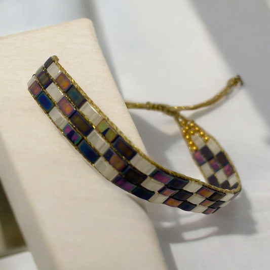 Bracelet en perles tissées "Vallon des Auffes"