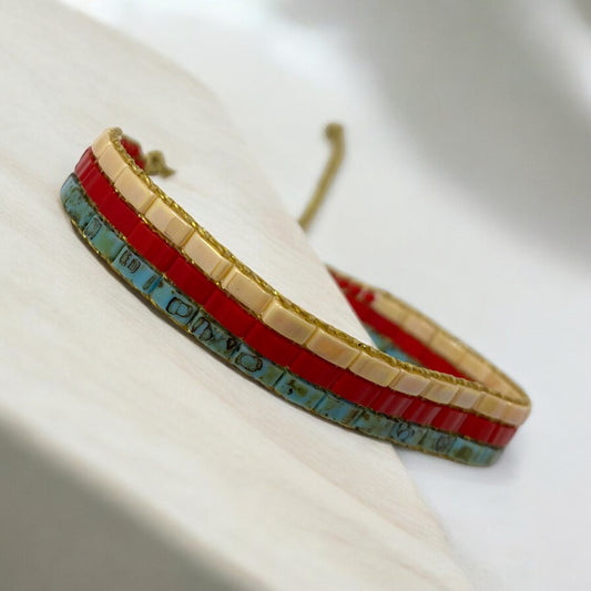 Bracelet en perles tissées "Vallon des Auffes"