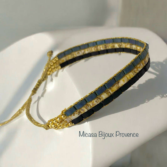 Bracelet en perles tissées "Vallon des Auffes"