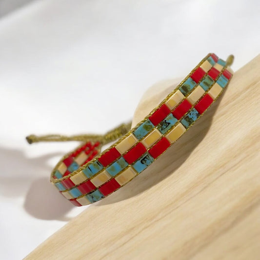 Bracelet en perles tissées "Vallon des Auffes"
