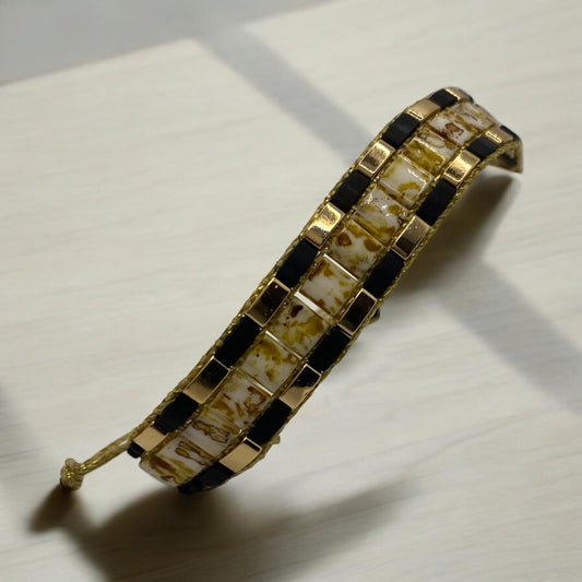 Bracelet en perles tissées "Vallon des Auffes"