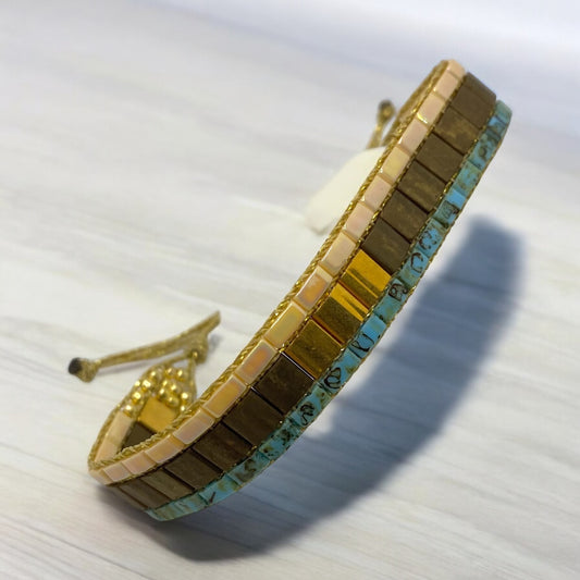 Bracelet en perles tissées "Vallon des Auffes"