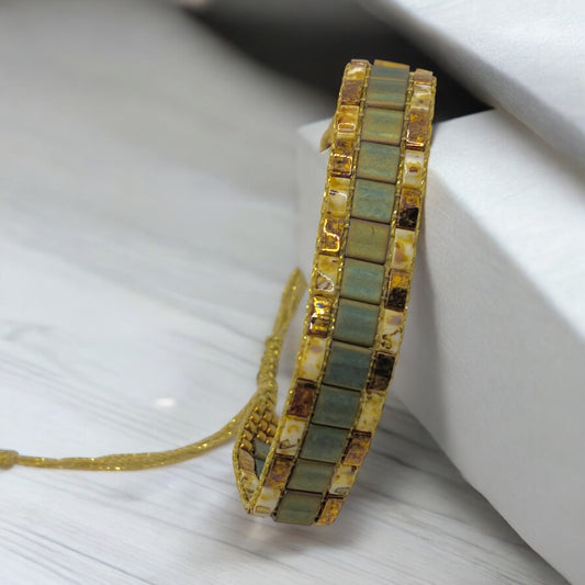 Bracelet en perles tissées "Vallon des Auffes"