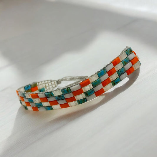 Bracelet en perles tissées "Vallon des Auffes"