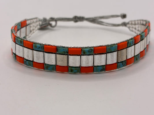 Bracelet en perles tissées "Vallon des Auffes"