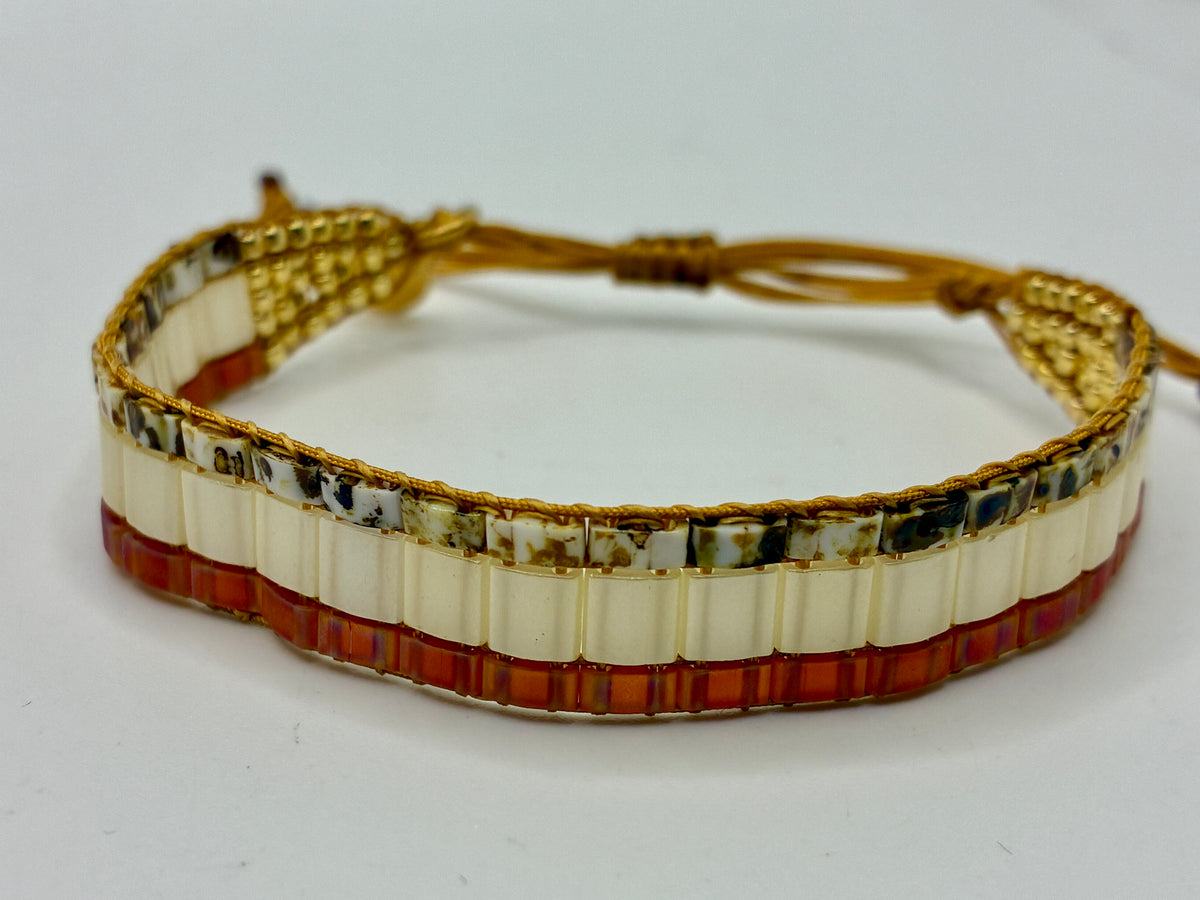 Bracelet en perles tissées "Vallon des Auffes"