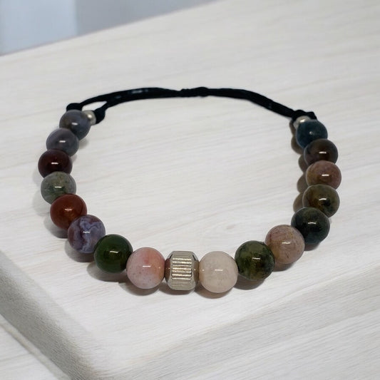 Bracelet homme - Agate, Acier