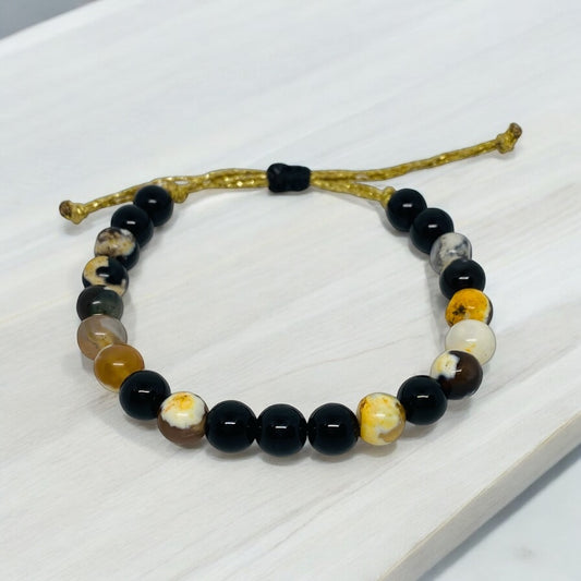 Bracelet homme - Agate, Onyx