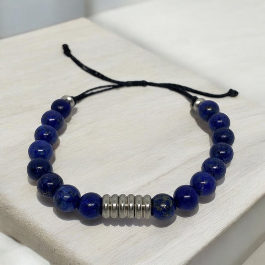 Bracelet homme - Lapis Lazuli, Acier