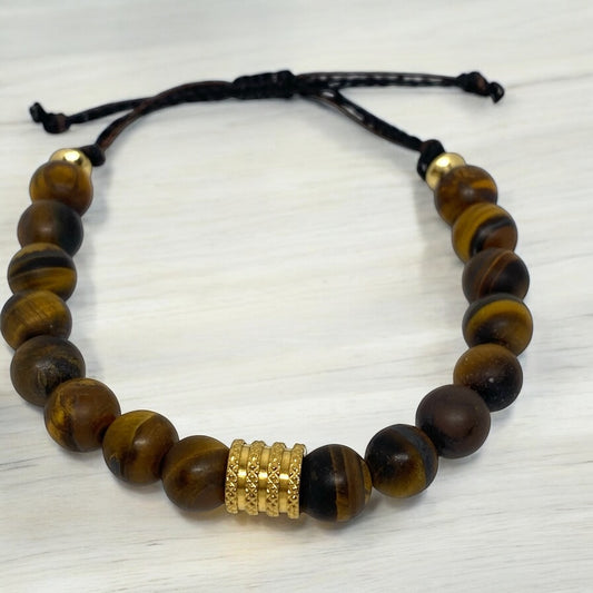 Bracelet homme - Jaspe mate, Acier