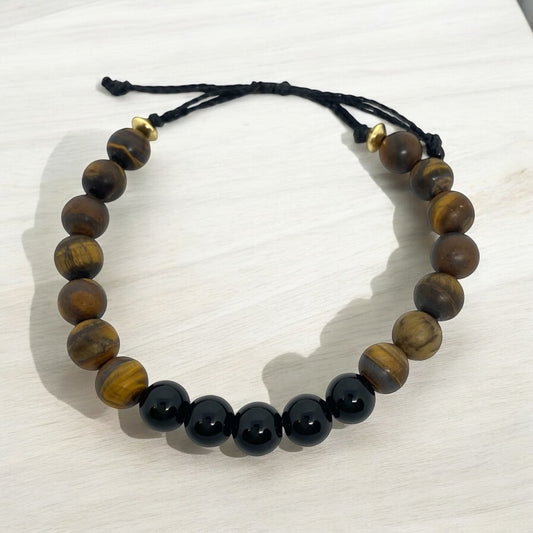 Bracelet homme - Jaspe mate, Onyx