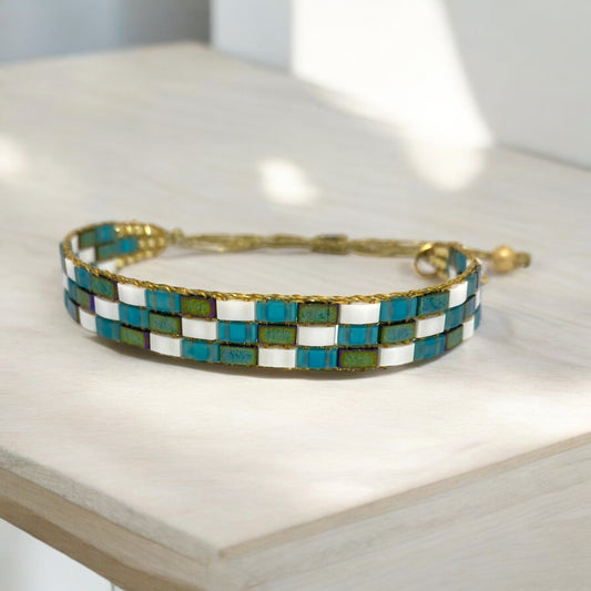 Bracelet en perles tissées "Vallon des Auffes"