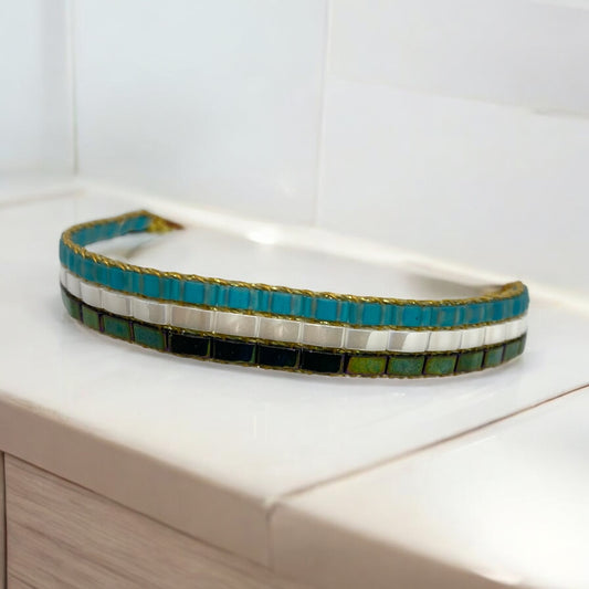 Bracelet en perles tissées "Vallon des Auffes"
