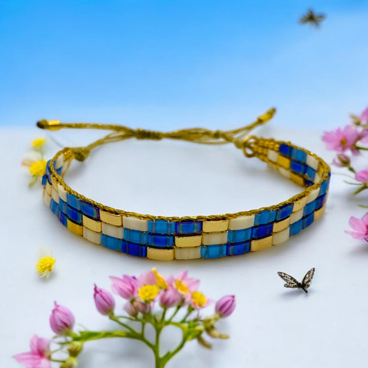 Bracelet en perles tissées "Vallon des Auffes"