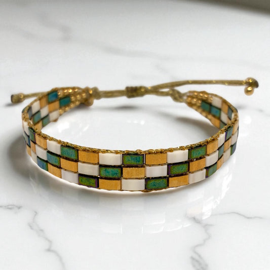 Bracelet en perles tissées "Vallon des Auffes"
