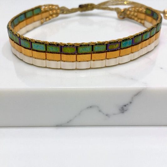 Bracelet en perles tissées "Vallon des Auffes"