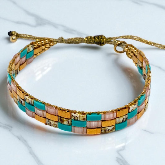 Bracelet en perles tissées "Vallon des Auffes"
