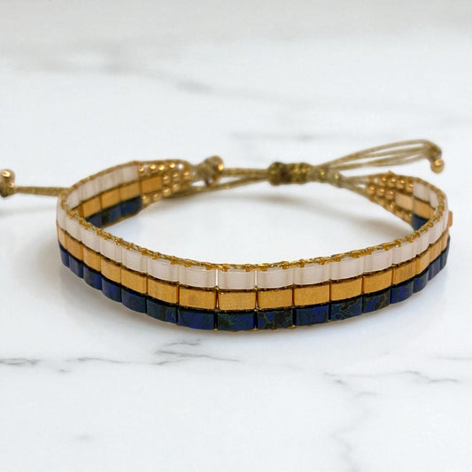 Bracelet en perles tissées "Vallon des Auffes"