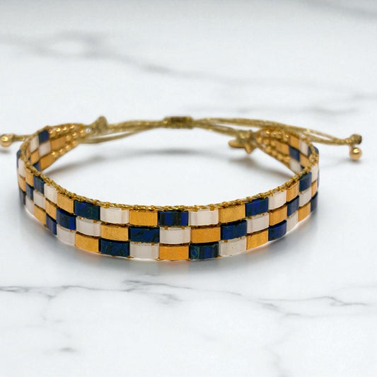 Bracelet en perles tissées "Vallon des Auffes"