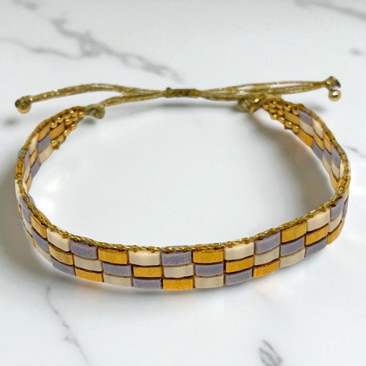 Bracelet en perles tissées "Vallon des Auffes"