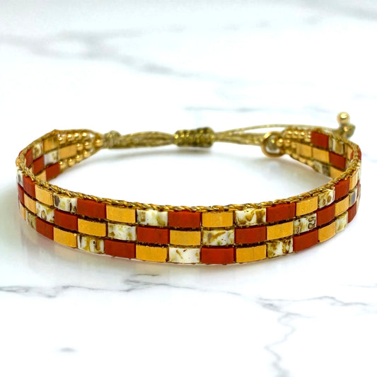 Bracelet en perles tissées "Vallon des Auffes"