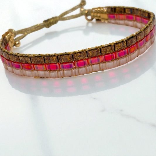 Bracelet en perles tissées "Vallon des Auffes"