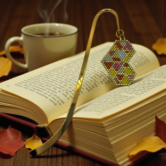 Marque-page coeur multicolore