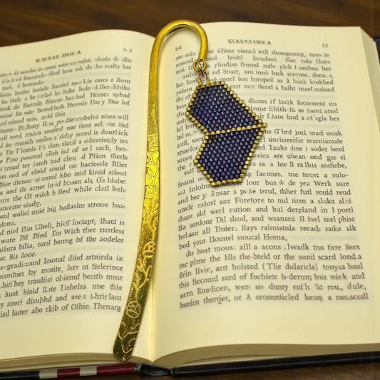 Marque-page coeur parme