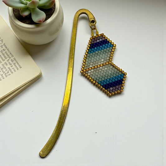 Marque-page coeur bleu