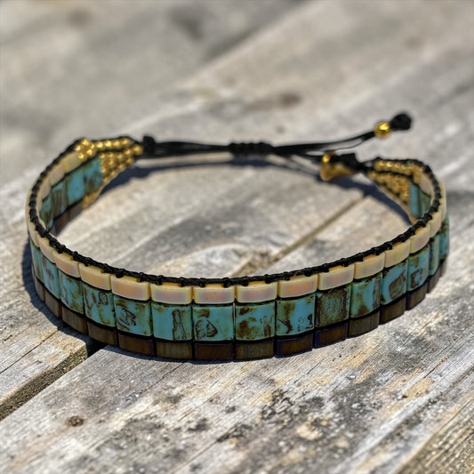 Bracelet en perles tissées "Vallon des Auffes"