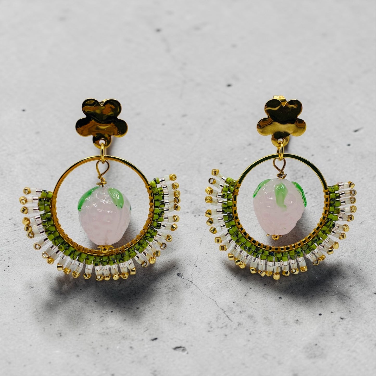Boucles d'oreilles "Vergers de Provence" grand modèle